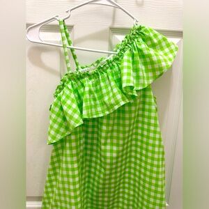 CREW CUTS SIZE 14 GREEN WHITE CHECKERED GIRL'S Dress